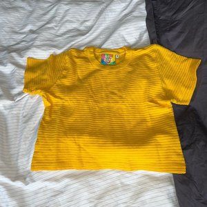 Big Bud Press Yellow Cropped Waffle Tee